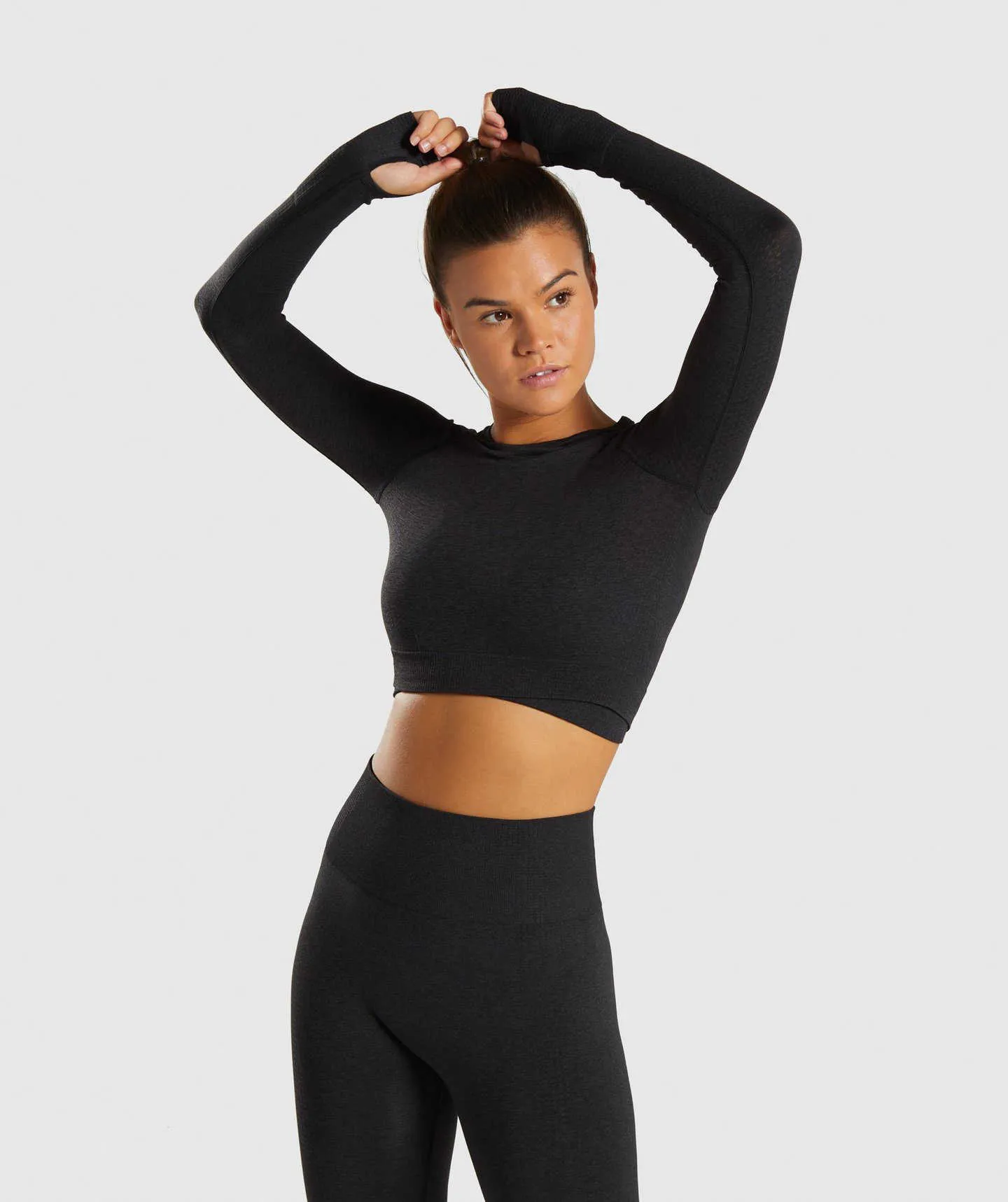 EUYZOU Womens High Waisted Workout Sets 2 Piece - Seamless Sports Legging  long Sleeve Crop Top Yoga Gym Outfits, Black (Legging&long Sleeve Top), M  price in UAE,  UAE
