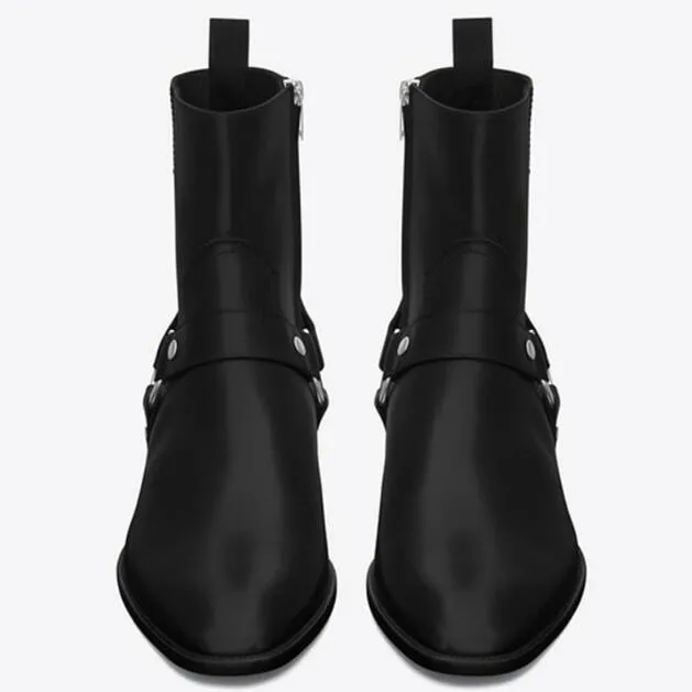 2023 Sokak Stili Ayakkabı Erkek Slp Wyatt Koşum Botları Dana Derisi/Süet/Deri Kahverengi Çizmeler Batı Kovboy Çizmeleri Yüksek Kalite