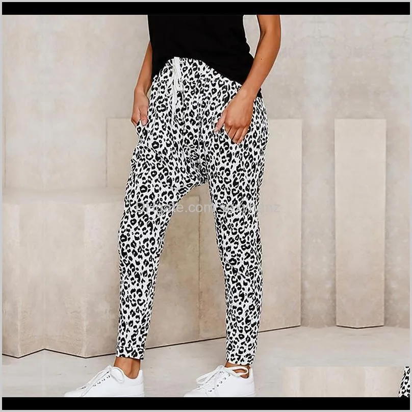harajuku joggers leopard print casual pants wide leg sweatpants women trousers plus size high waist pants streetwear