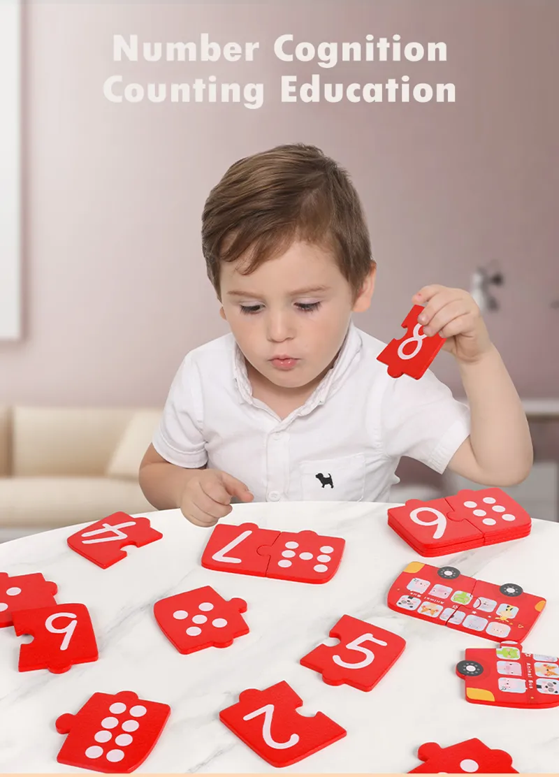 Bambino Big Jigsaw Number Animal Primo Educational Math Giocattoli Logico Pensiero Digital Mano Gasps Coarding Board Montessori Puzzle
