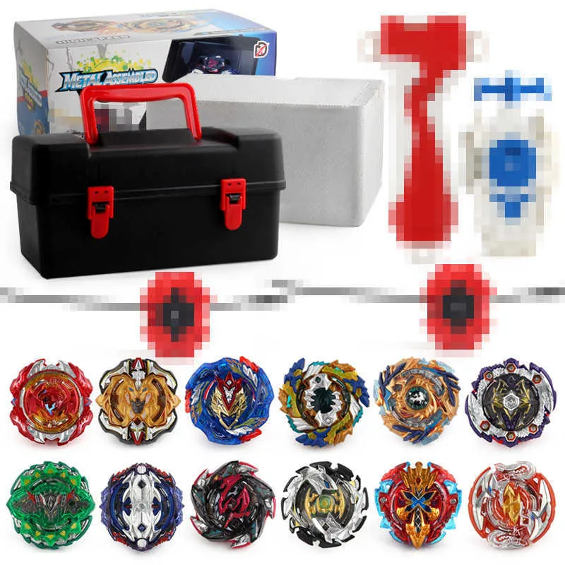 12-teilige Kombination Bayblade Burst Set Spielzeug Bayblades Arena Bayblade Metal Fusion 4D mit Launcher Kreisel Spielzeug X0528