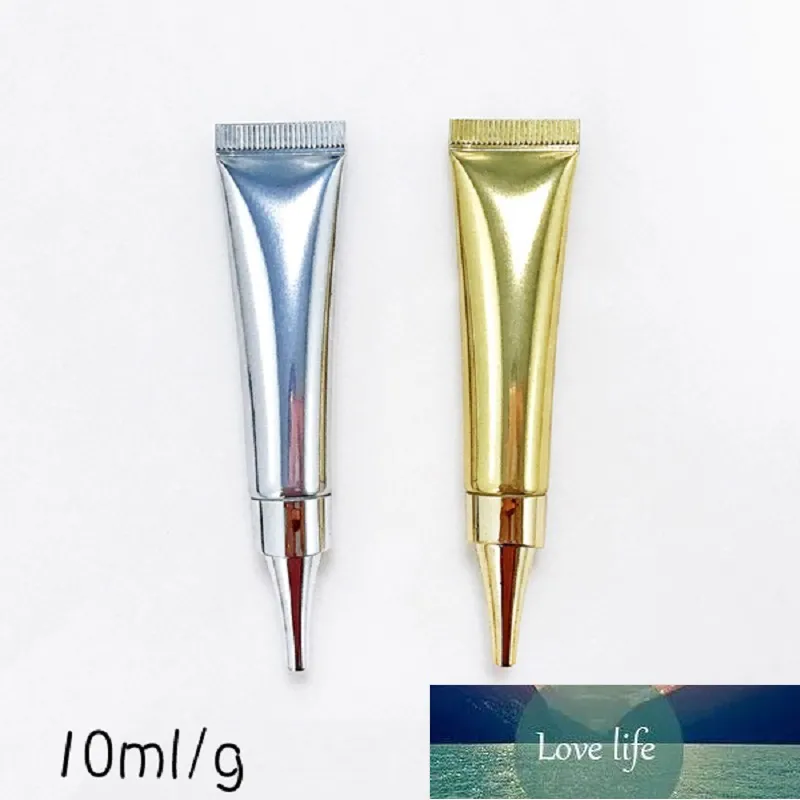 Empty 10g Eye Cream Squeeze Tube Gold Silver Cosmetic Bottle Private Label Refillable 10ml Essence Soft 50pcs