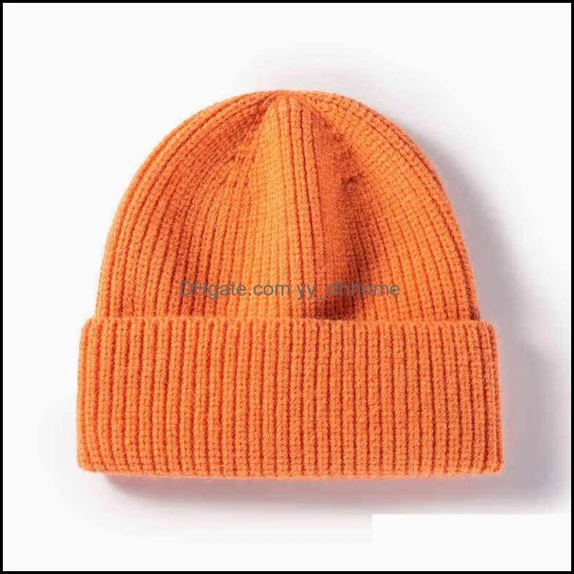 VISROVER18 colors Autumn winter Solid color acrylic beanies for man and woman acrylic unisexWarm cap Casual High Quality 211228