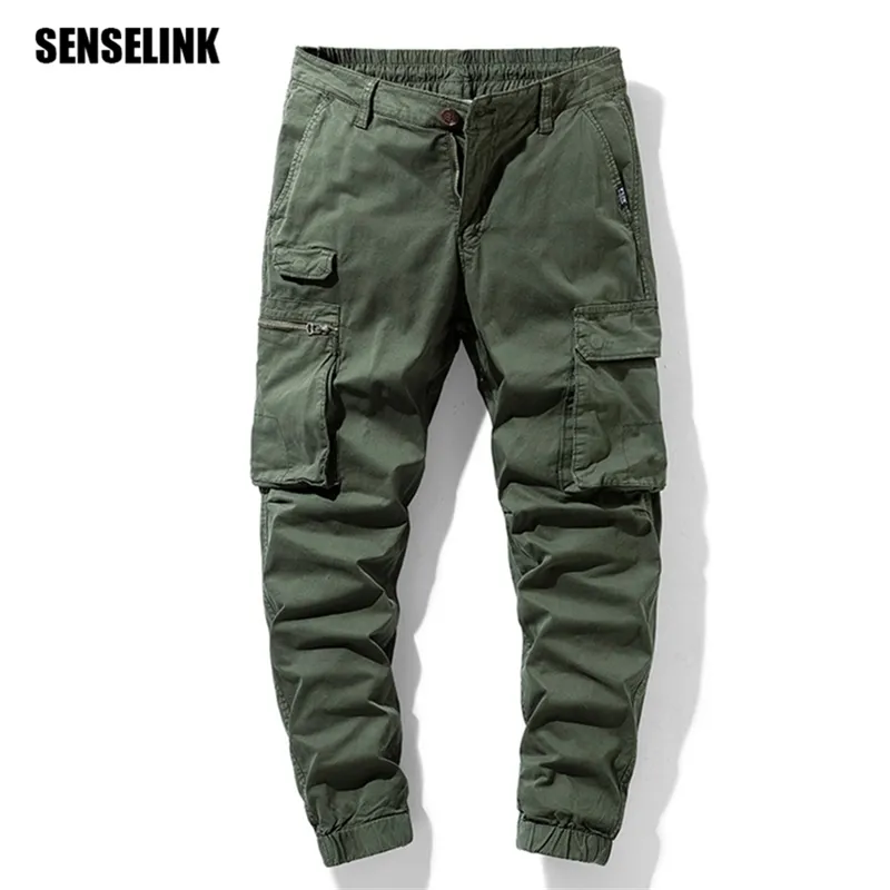 Nieuwe herfst heren katoenen lading broek outdoor casual mode jogger winter militaire tactische overalls mannen 211119