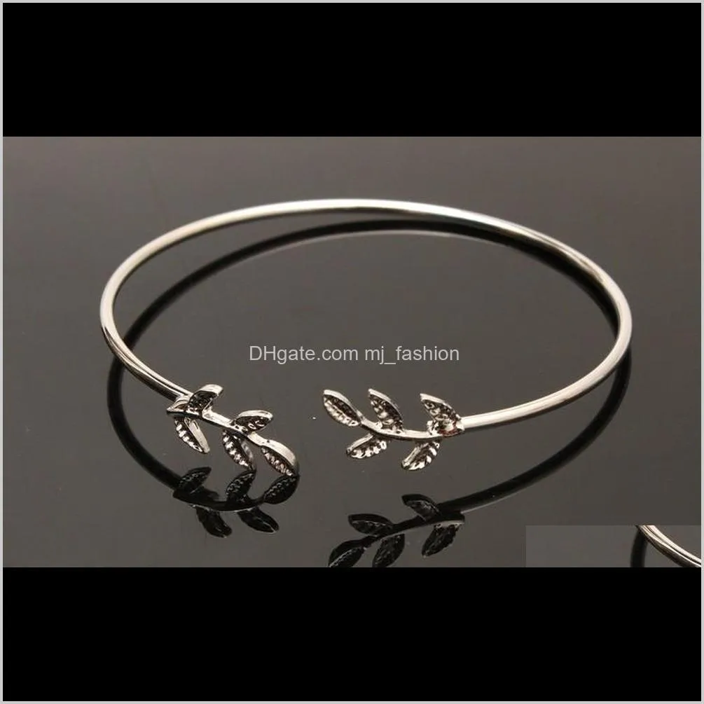 hot bangle bracelet olive branch bangle wholesale shippingbunny leaf bangle open leaves bracelet fashion jm003