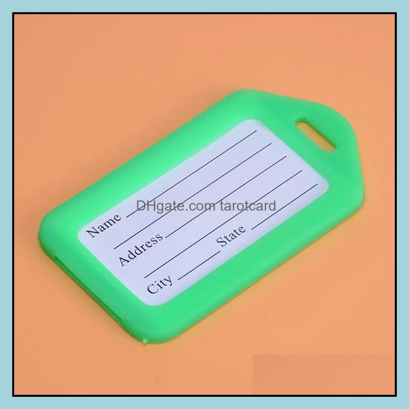 Colorful Luggage Tags Holder Labels Strap Name Address ID Suitcase Plastic Portable Baggage Travel label Set