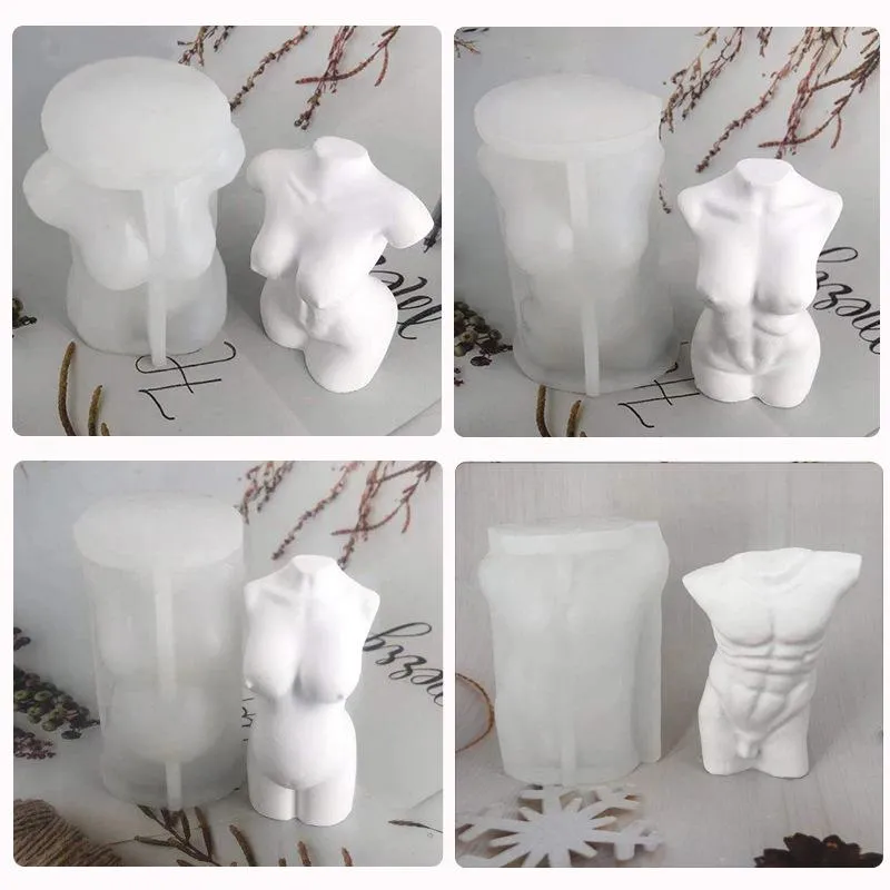 Candles 3D Art Body Candle Mold Female Perfume Plaster Silicone Fragrance Making Wax Mould