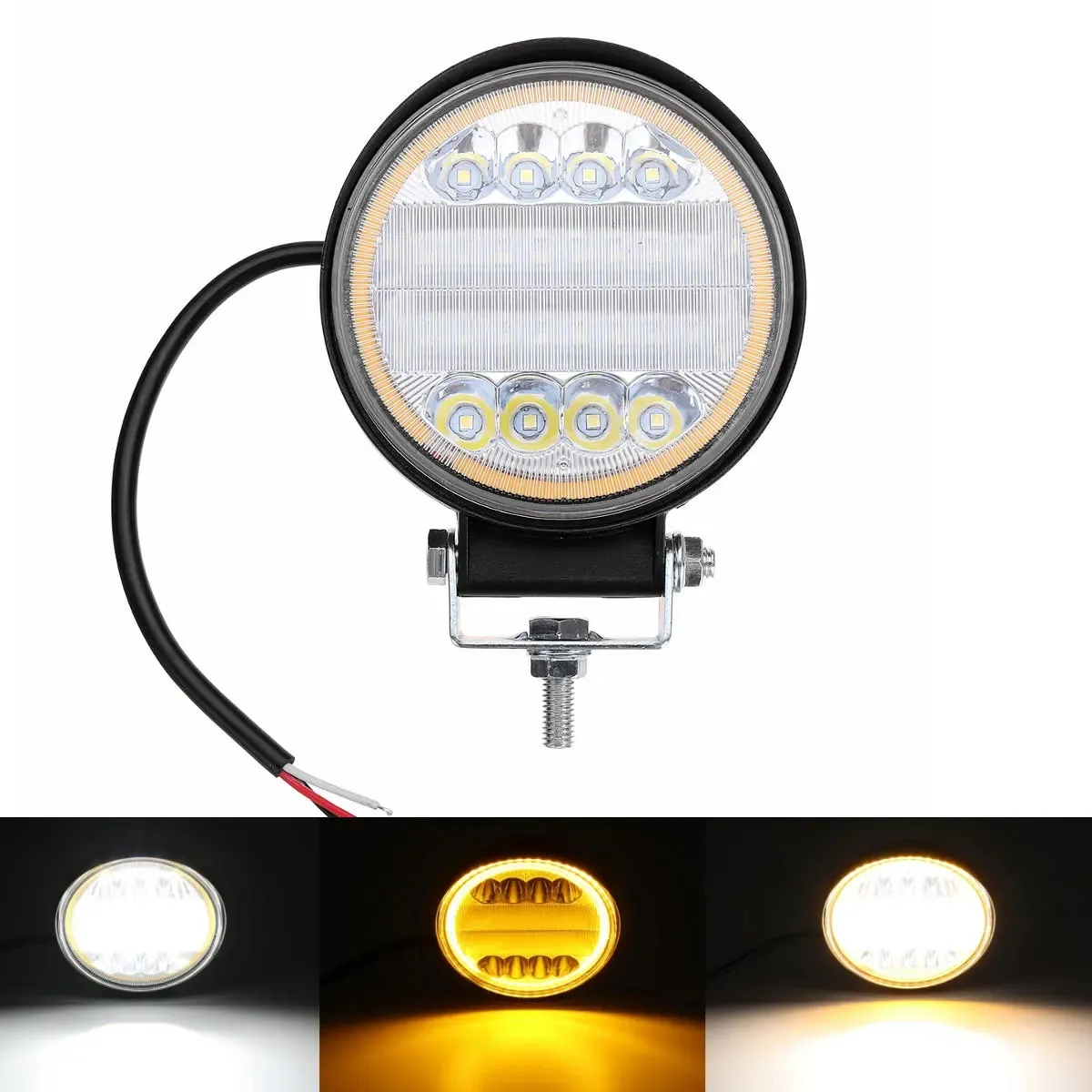 126w светодиодный рабочий свет желтый луч лампы DRL Amber Angel Eye Light для автомобильного мотоцикла бездорожья