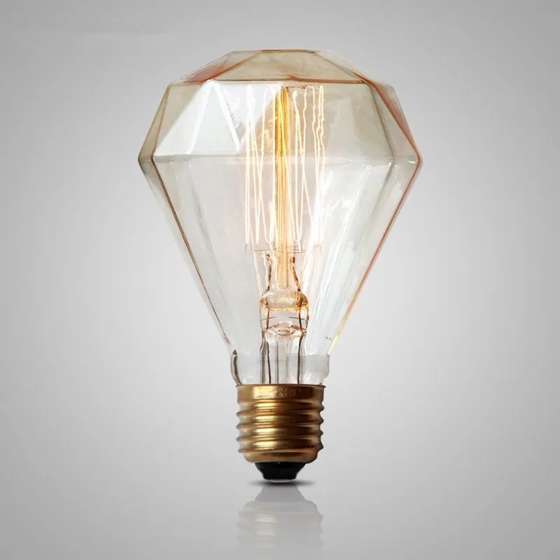 Rétro Edison ampoules ampoules ampoules de diamant G95 E27 40W filament à incandescence Lampe vintage lampes de carbone Tungstène Décoration de la maison