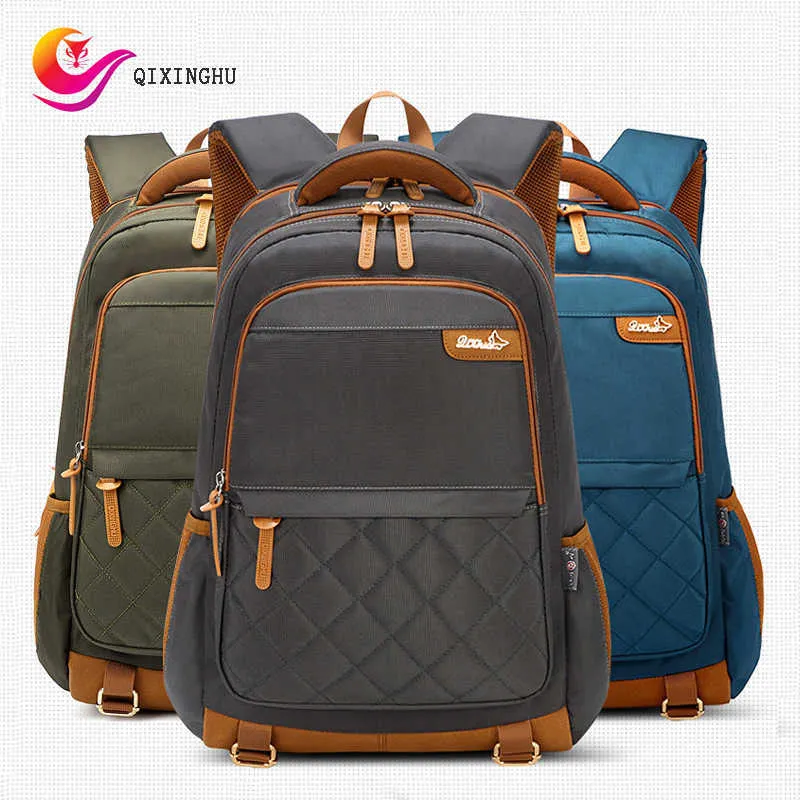 QIXINGHU Mochila Masculina Pano Oxford Mochila de Grande Capacidade Mochila para Viagem de Computador para Esportes ao Ar Livre Mochila Escolar à Prova D' Água 210901