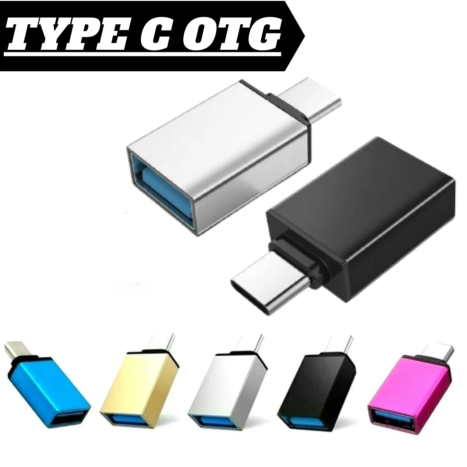 Typ C till USB-adapter OTG-omvandlare Typ-C Manlig konvertering USB-A Female Connector för smartphones-surfplattor Laptoptangentbord