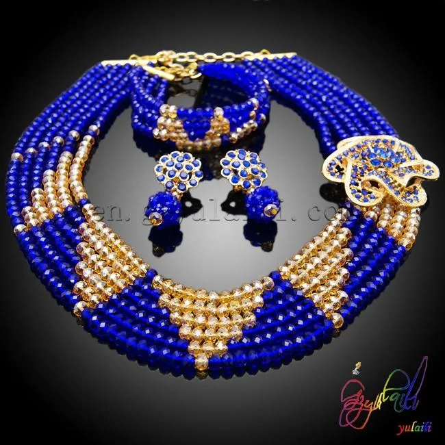 Kolczyki Naszyjnik Handmade Bead Jewelry Set w Najnowsze projekty Nigerii Afryki Koraliki