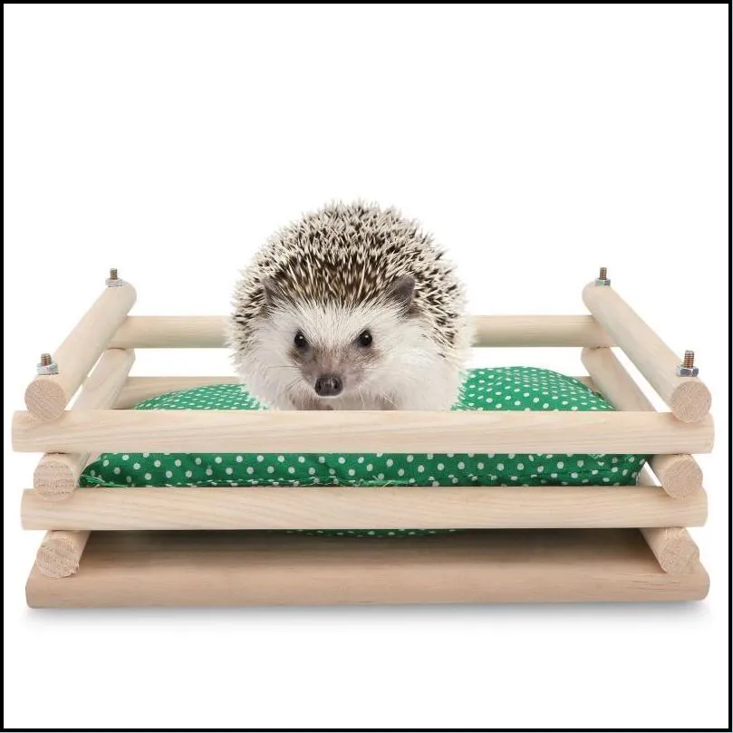 Cat Beds & Furniture 1 Set Of Pet Wooden Hammock Animal Bed Squirrel House Chinchilla Rat