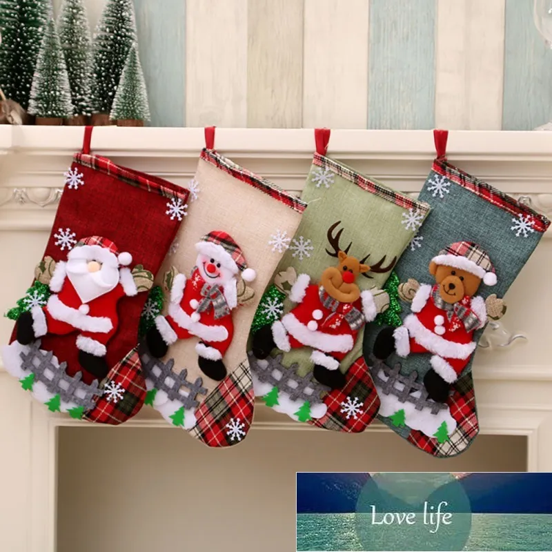 Meias de Natal Meias com Boneco de Neve Santa Elk Bear Impressão de Natal Decoração de Natal para Casa Decoração Xmas Presente Ano Novo Preço de Fábrica Especialista Qualidade