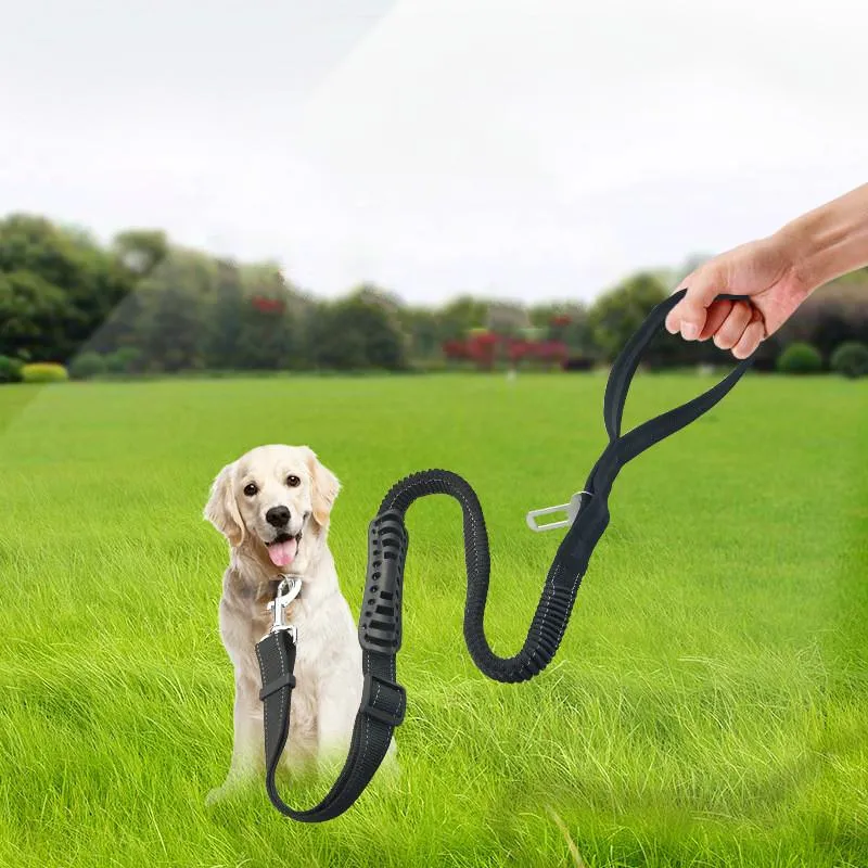 Colares Coleiras de Cão Alta Elastic Elastic Stretch Reflexivo Tracção Traction Cinto de Pet Corda de Corda De Segurança Assento De Carro Espuma Mão de Espuma