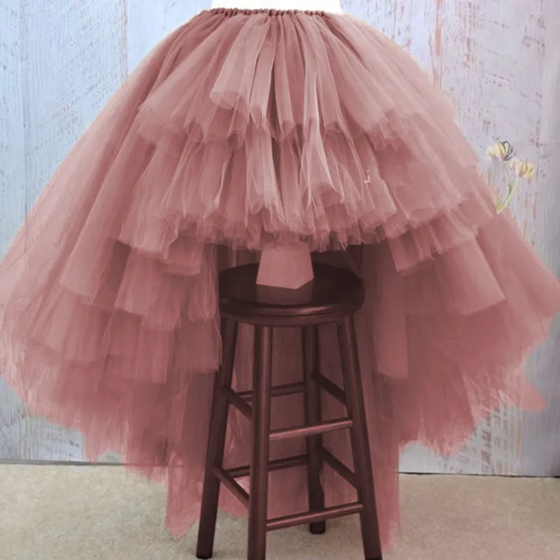 CAMDOM Jupe Steampunk Tutu Asymétrique Haute Basse En Tulle - Jupe Multi Couches Pour Soirée Et Halloween