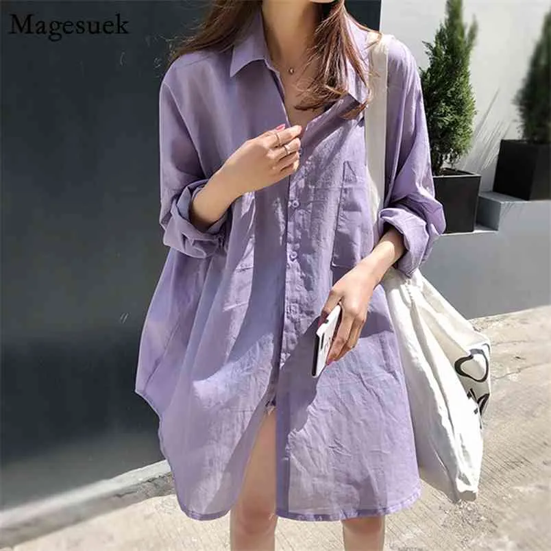 Blusas Summer Women Blouse Plus Size Solid Long Sleeve Women's Shirts Casual Harajuku Button Loose Shirt Tops Female 9910 210512