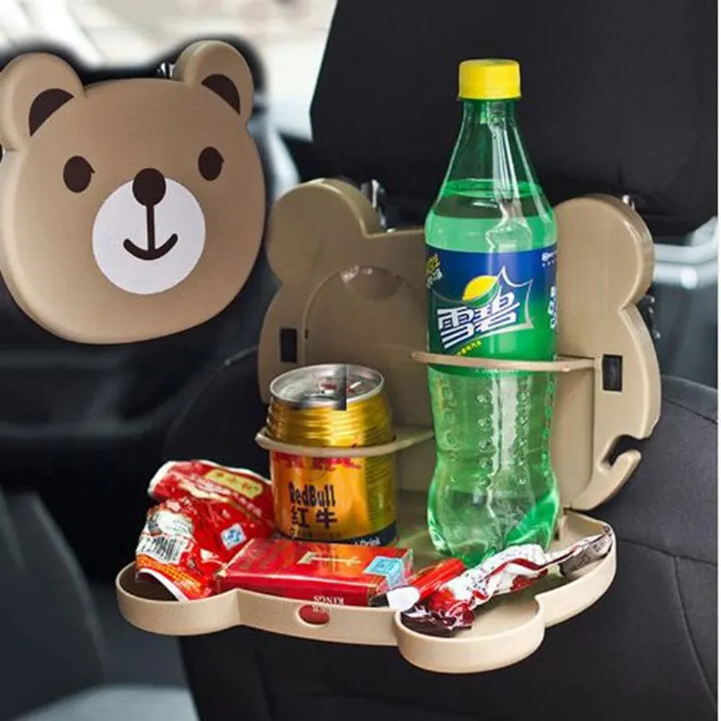 Nouveau Plateau boîte + tasse pliable siège de voiture arrière boisson ABS bouteille porte-gobelets Table à manger pliante pour voyage