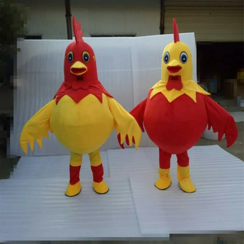 Costume della mascotte del gallo di Halloween Personaggio dei cartoni animati di peluche del gallo di alta qualità Personaggio a tema anime Formato adulto Carnevale di Natale Festa di compleanno Vestito operato