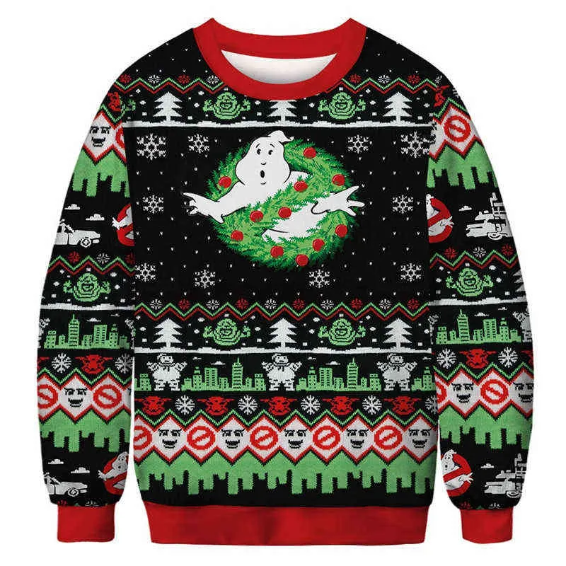 Xxs-6xl ugly jultröja 3d rolig tecknad anime xmas tröja hoppare toppar män kvinnor höst semester fest sweatshirt y1118