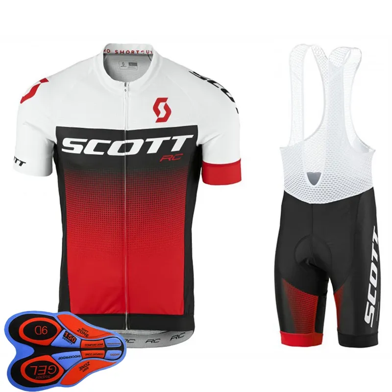 망 사이클링 저지 세트 2021 여름 스콧 팀 짧은 소매 자전거 셔츠 턱받이 반바지 짧은 건조 통기성 경주 의류 크기 XXS-6XL Y21041080