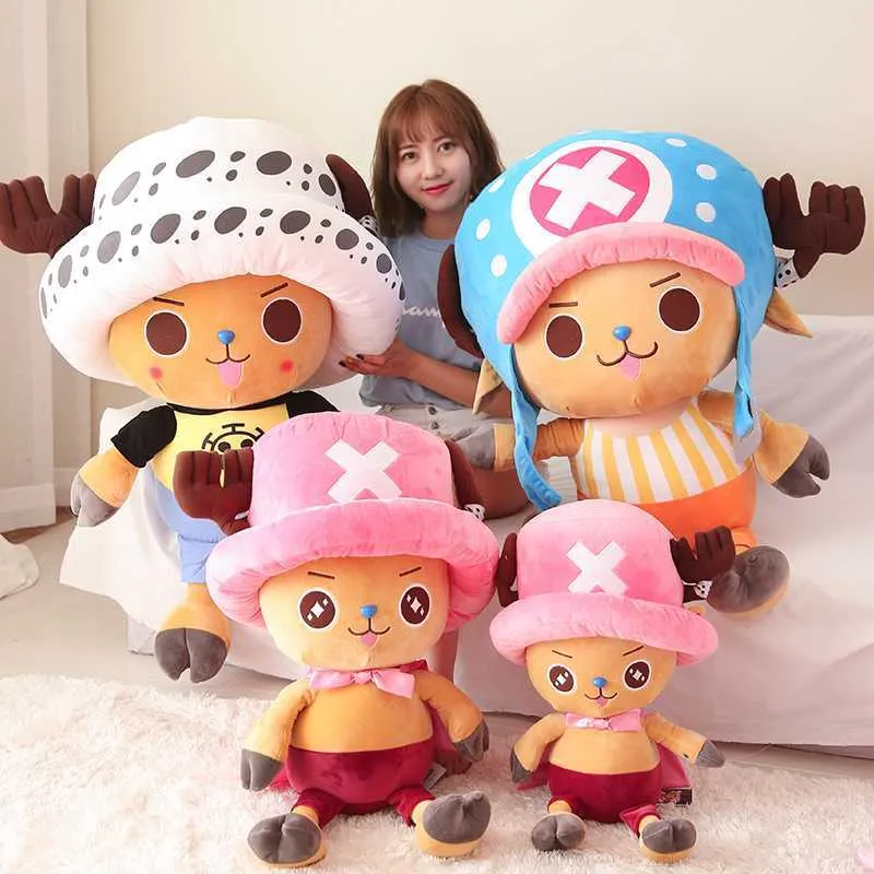 Stor storlek Anime One Piece Chopper Plysch stoppad dockleksak Kawaii Söt Härlig mjuka plyschleksaker Barn Kudde Present Barn Födelsedag G0913