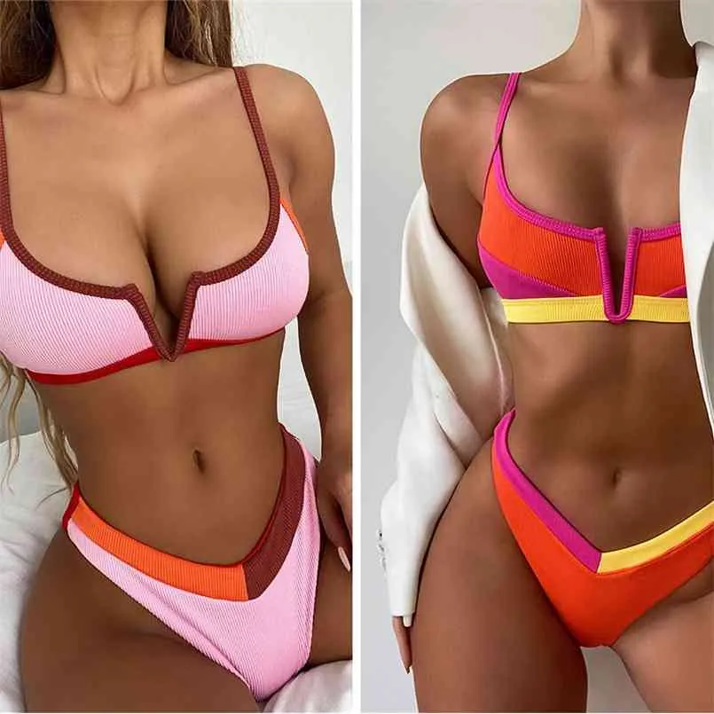 Miyouj Patchwork Costume da bagno con ferretto Push Up Costumi da bagno donna Designer Bikini Bikini imbottito Sexy Biquini brasiliano 210722