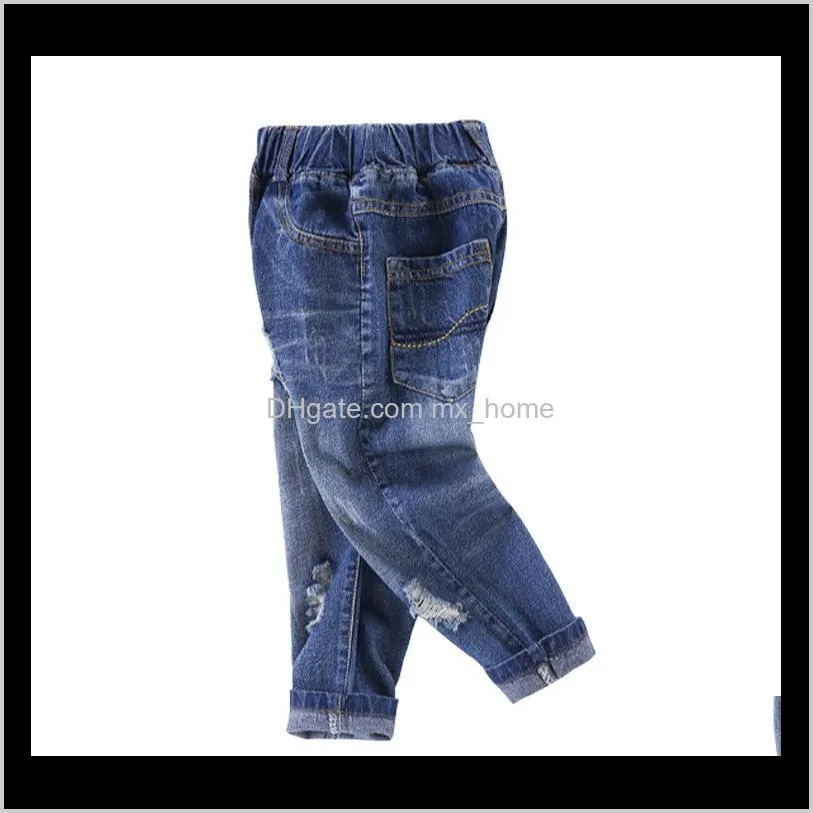 baby boys pants children autumn korean hole jeans cartoon source high waist pants for boys kids clothing