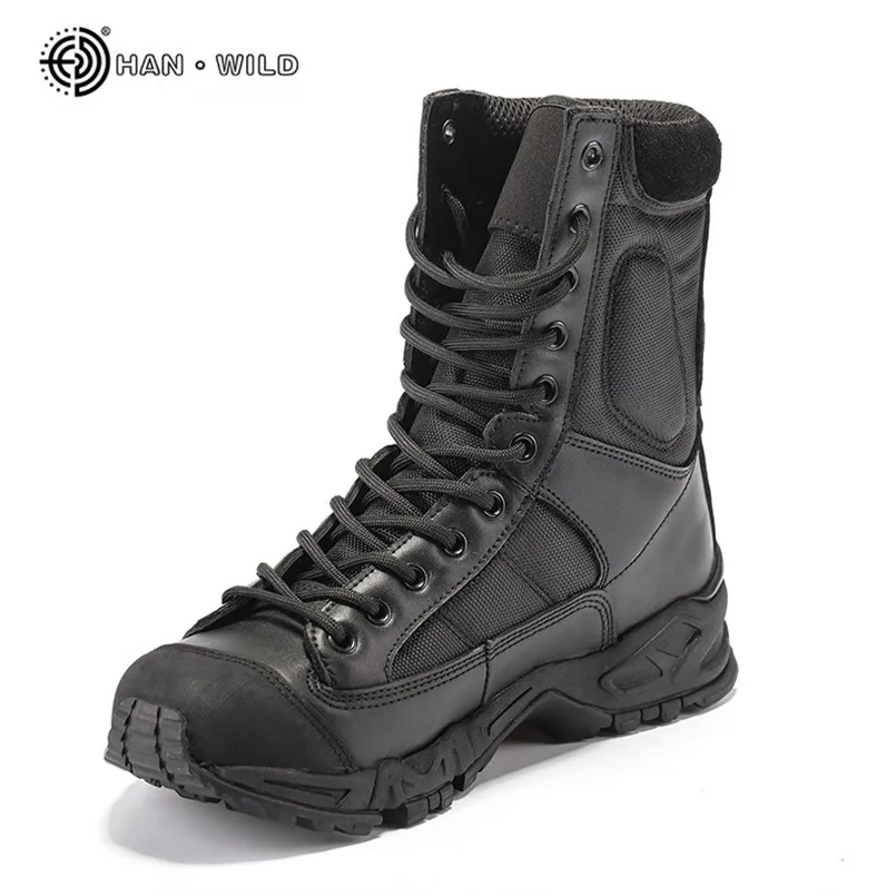 Militaire Legeren Laarzen Mannen Zwart Lederen Desert Combat Werkschoenen Winter Mens Enkel Tactische Boot Man Plus Size 210830