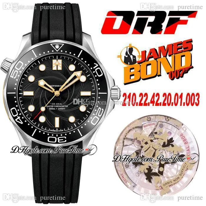 ORF Diver 300M 007 A8806 Automatic Mens Watch 42mm No Date Black Textured Dial Super Version Edition Rubber Strap 210.22.42.20.01.003 Watches Puretime B2