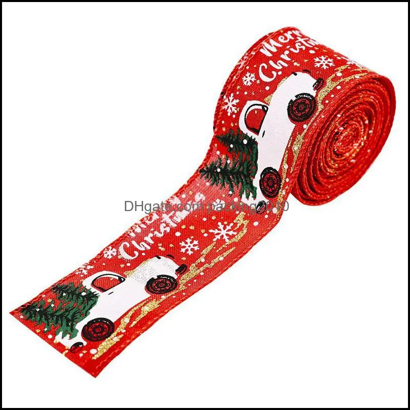 Cartoon Print Merry Christmas Ribbon Xmas Tree Decorations el Home Decora32