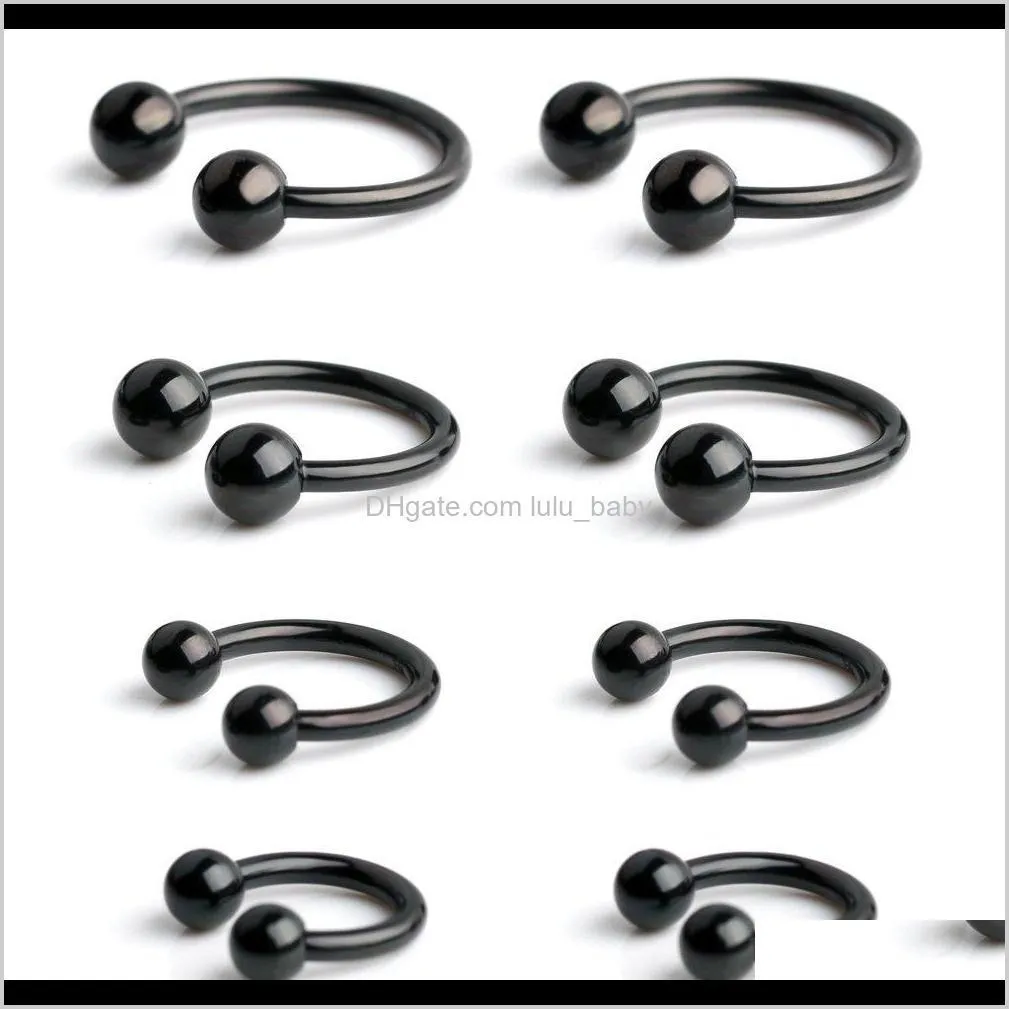 jforyou 14g horseshoe nipple nose eyebrow helix tragus cartilage septum navel belly piercing ring 8pcs