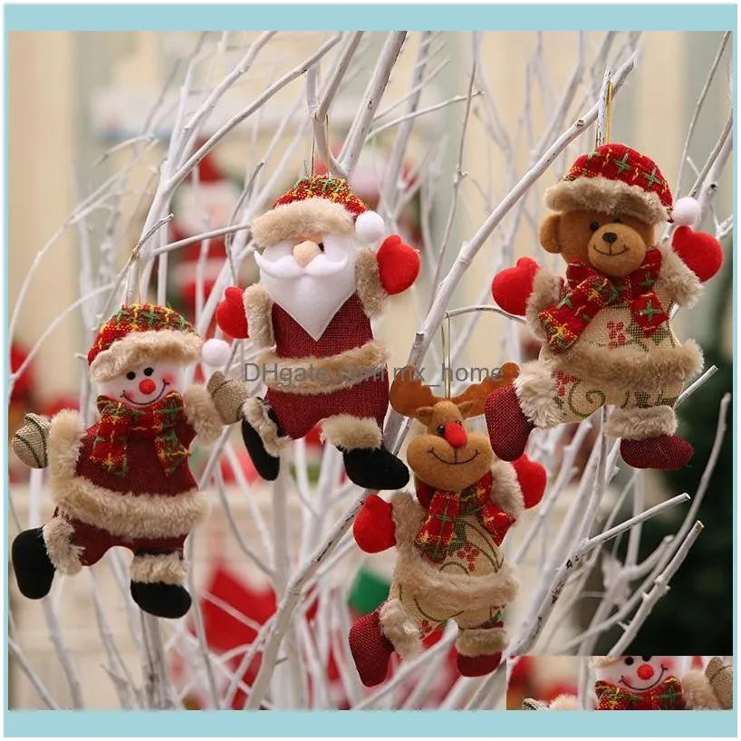 Christmas Decorations 8Pcs Merry Ornaments Gift Santa Claus Snowman Tree Toy Doll Hang For Home