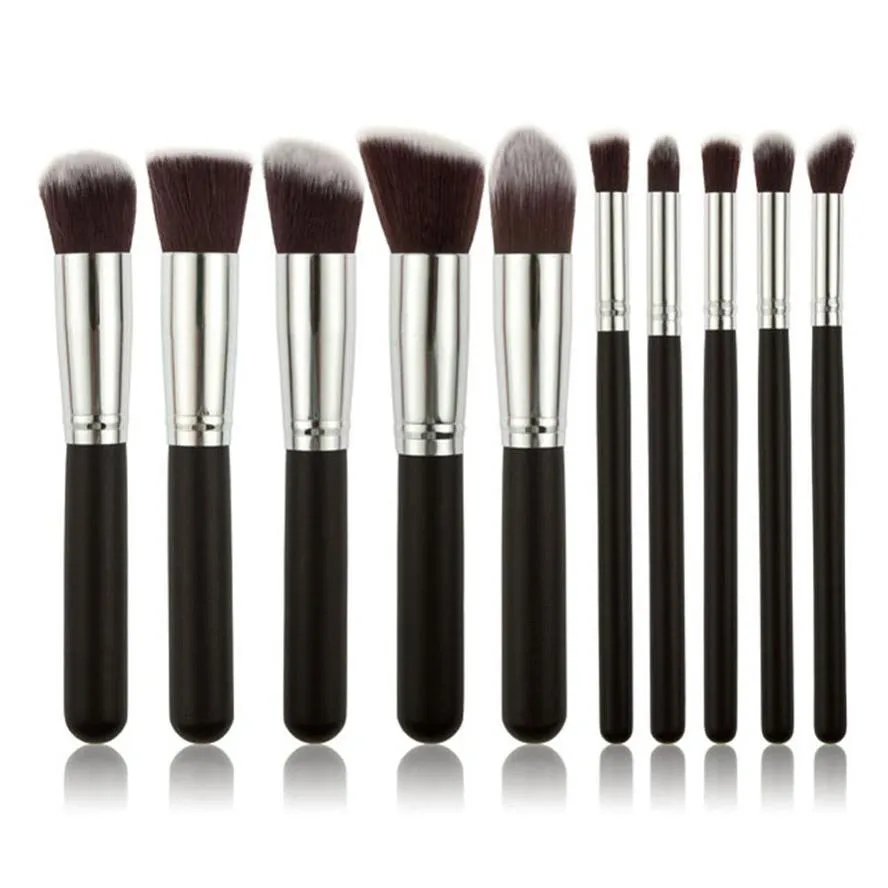 10 stks Make-up Kwasten set Professionele Poeder Foundation Oogschaduw Make Up Borstel Cosmetica Zacht Synthetisch Haar