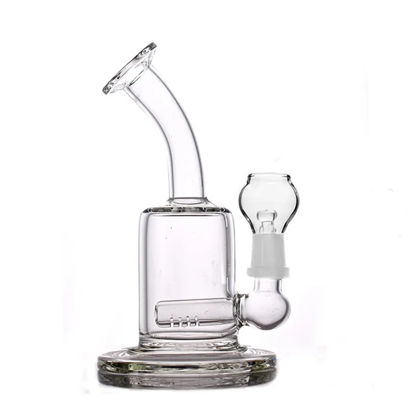 1pcs Beaker Glass Bong Smoking Water Pipes Ice Catcher 6inch Recycler Ashcatcher Bong with Domeless Nail and 14mm Glass Oil Burner Pipes