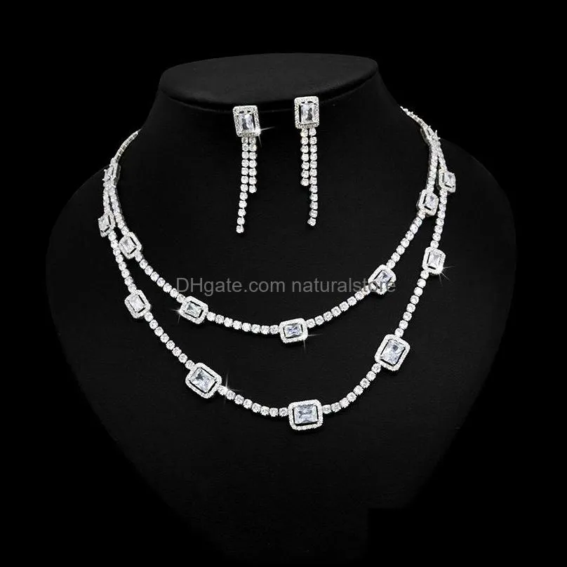 Cubic Zircon Super Luxury 2PCS Brazilian Bridal Wedding Jewelry Sets for Women Wedding African Nigerian Party Jewelry Set