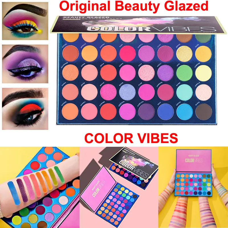 Beauty Beauty Glazed Eyeshadow لوحة الألوان 40 ألوان ظلال العيون لوحات ماكياج ماتي لامع عارية الوجه مستحضرات التجميل لهجة الجلد المختلفة