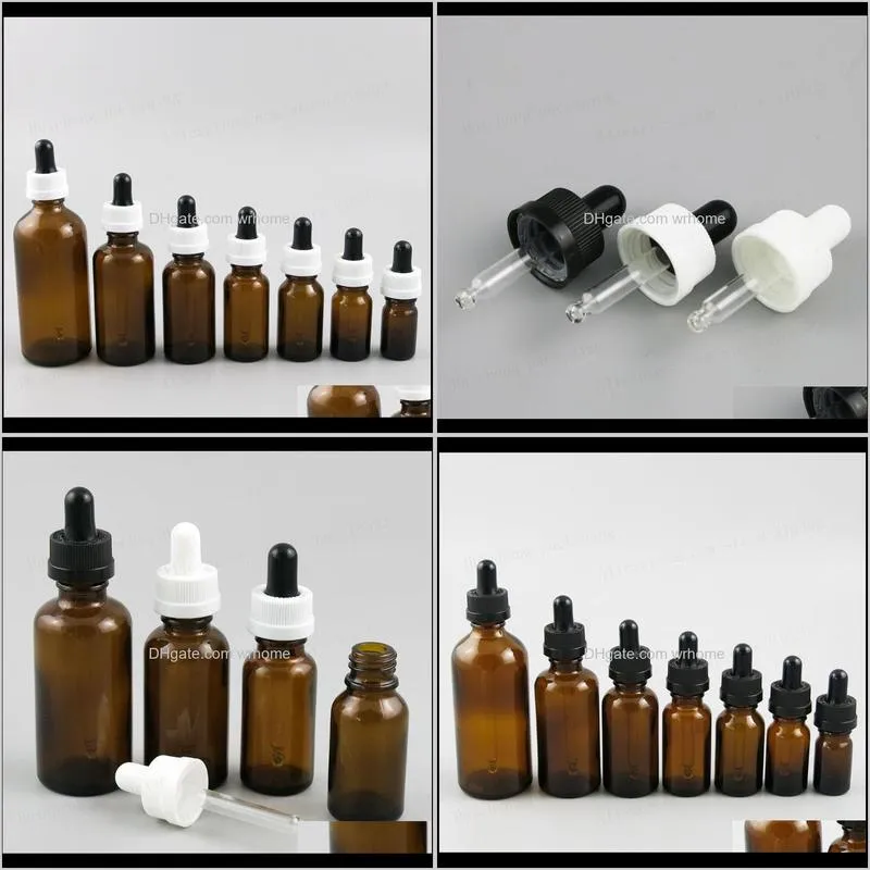 5ml 10ml 20ml 30ml 50ml 100ml empty amber glass  oil bottle with childproof dropper 1oz 1/2oz drop containers storage bottles & j