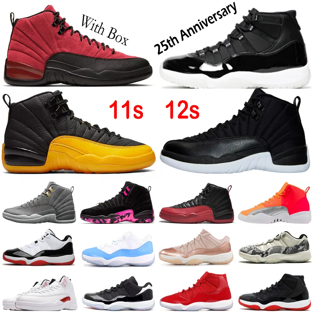 Jumpman High 11 11s Basketball OG Chaussures 12 12s Indigo Game Royal Baskets de sport pour hommes 25e anniversaire Concord 45 Bred Space Jam Pantone Low Chaussures de sport pour hommes