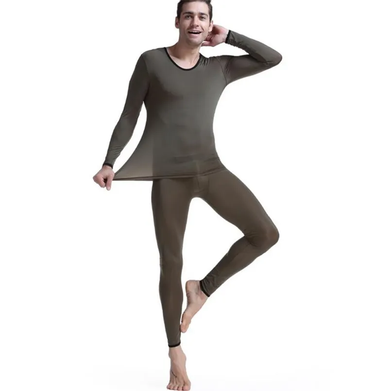 Mens Thermal Underwear Long Johns Ultra Thin, Breathable Silk Feel