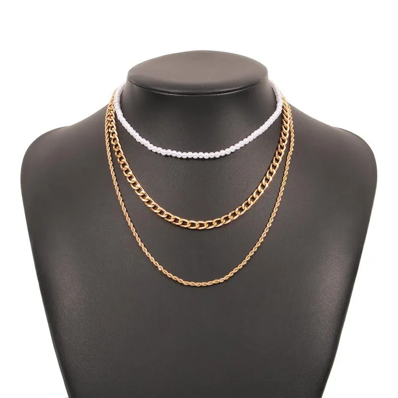 Chokers 2021 Trend Gold Chains Jewelry Multi-Layer Necklaces For Women Choker Beads Necklace Accessories Luxury Party Bijoux Collares