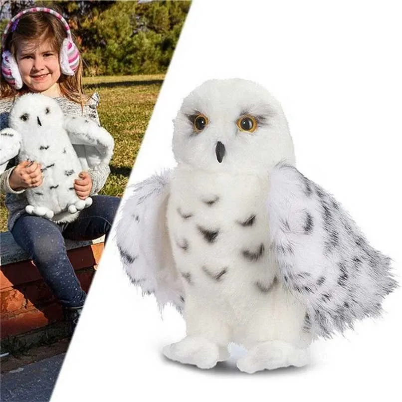 12 Zoll Premium Qualität Douglas Wizard Snowy White Plüsch Hedwig Eule Toy Potter Niedliche Stofftierpuppe Kindergeschenk 220115