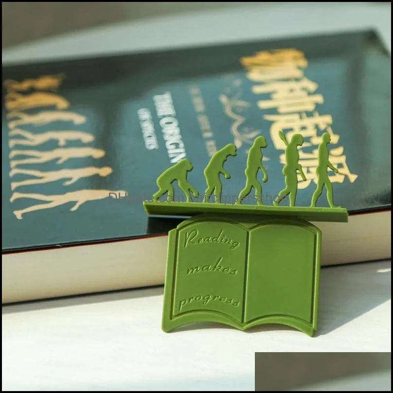 Bookmark TUTU 2Pcs/lot Plastic Bookmarks Human Evolution Shaped Paper Clips Office Supplies For Kids School Student H0350