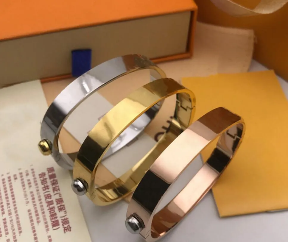 2021 new Designer Jewelry Bangle Rose Gold Silver Stainless Steel Simple Cross Pattern Buckle Love Jewelry Women Mens Bracelets Brand Cart