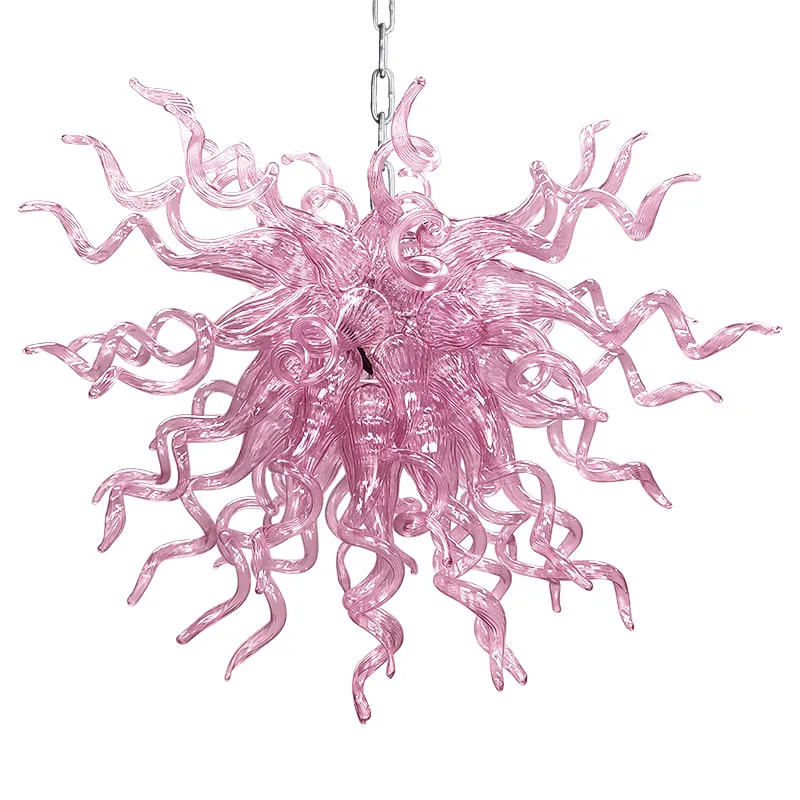 Lampadari moderni lampadari rosa 100% a mano vetro soffiato lampadario cucina accessori per la casa camera da letto decorazione luci pendenti