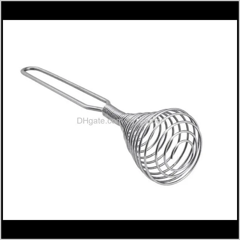kitchen accessories egg beater spring coil wire whisk hand mixer blender stainless steel egg tools handle stiring kitchen tool sn2099