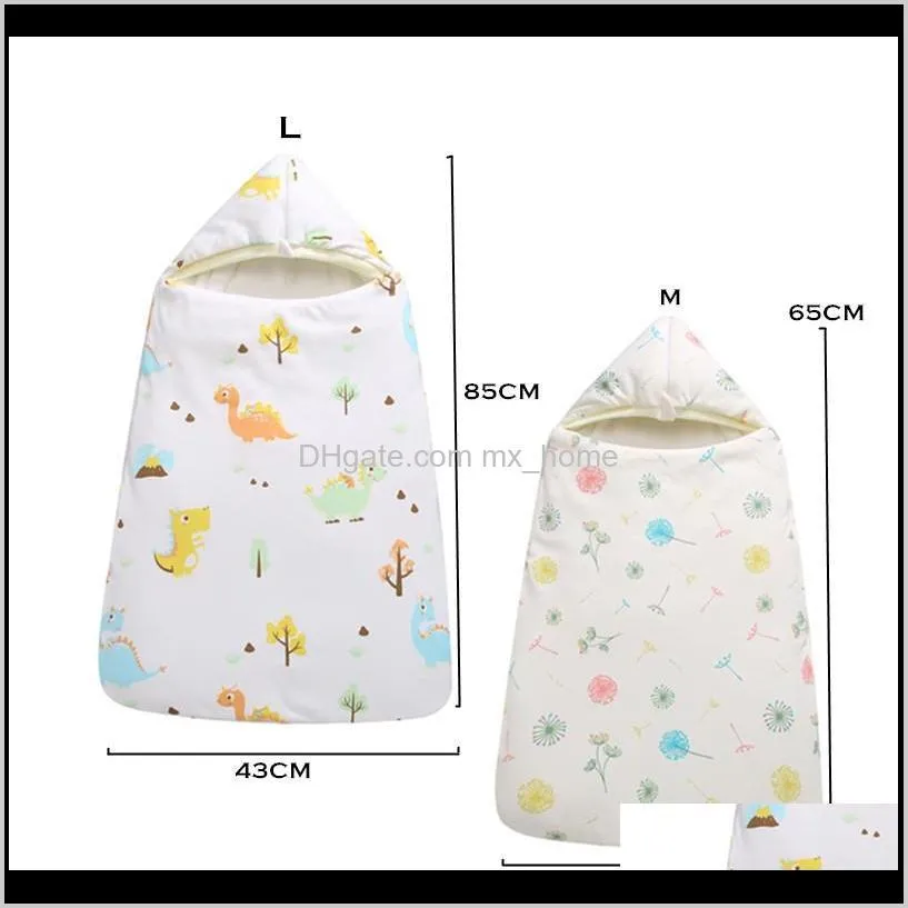 0 - 9m baby sleeping bag envelope newborn quilt babe cotton soft infant wrapped in winter stroller swaddle blanket 201105