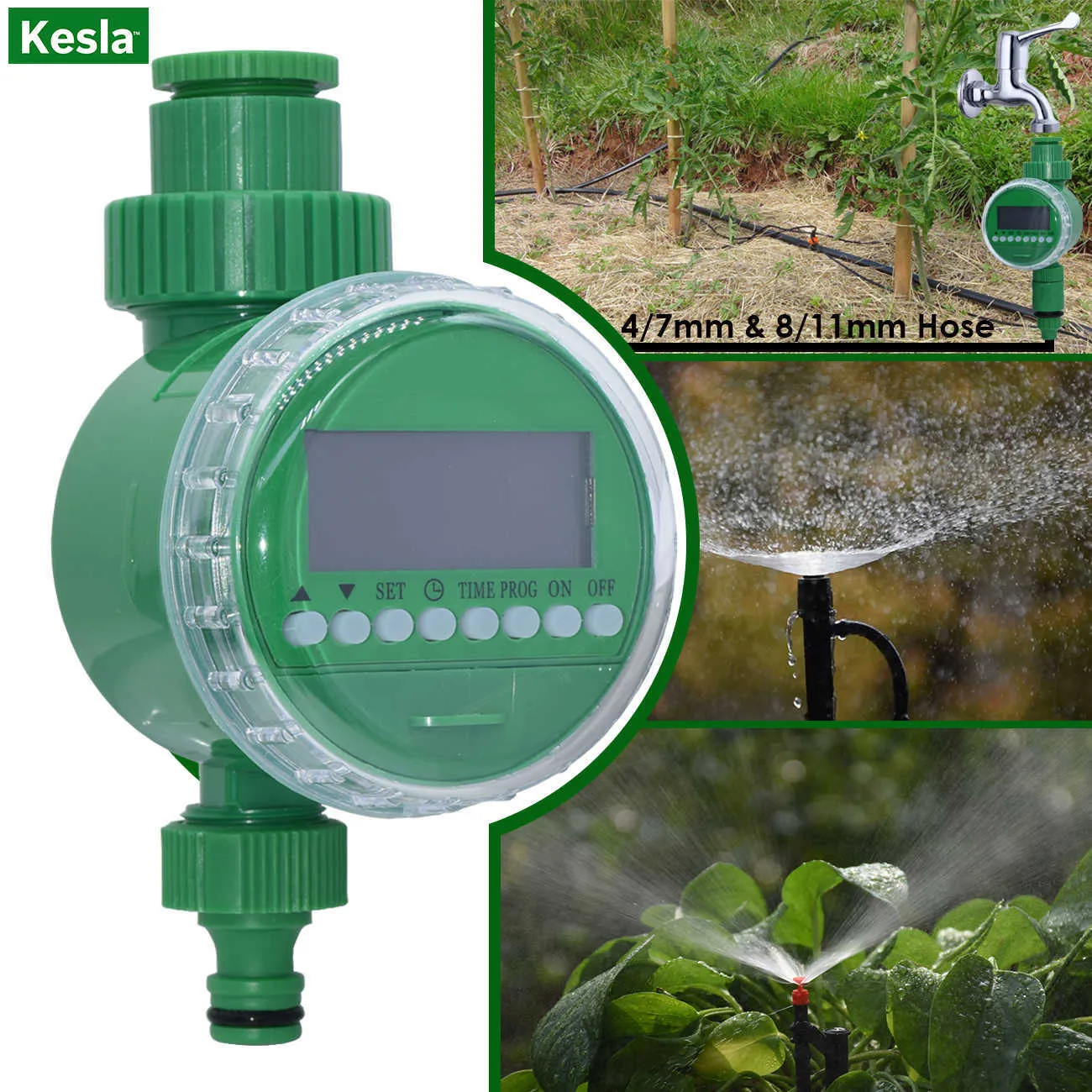 KESLA Garden Automatic Watering System LCD Timer Drip Irrigation 1/2&3/ ...