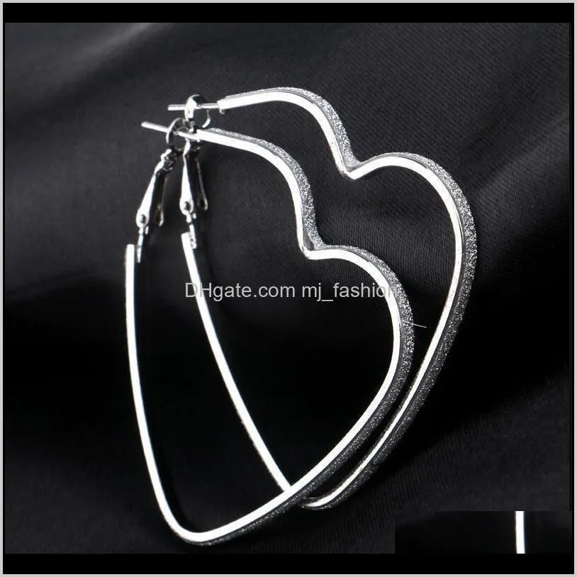 Hie Jewelryheart Love Sier Gold Hoop Earings 반지 Pierced Eor Cuffs Fashion Jewelry Women Earrings PS1583 Drop Delivery 2021 N7dlo