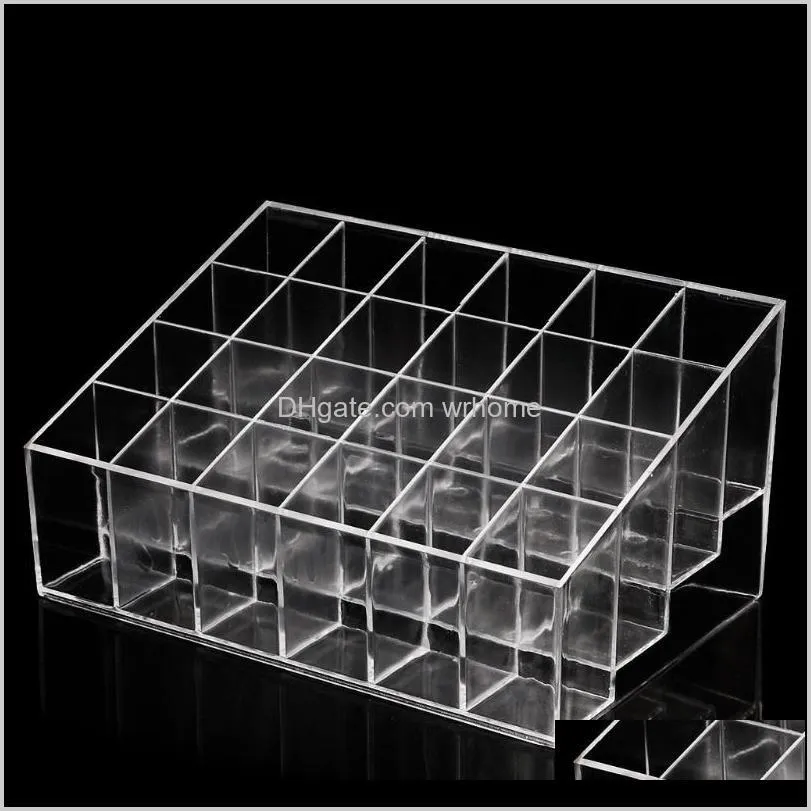 clear 24 lipstick storage display stand rack makeup holder cosmetic organizer y5jc boxes & bins
